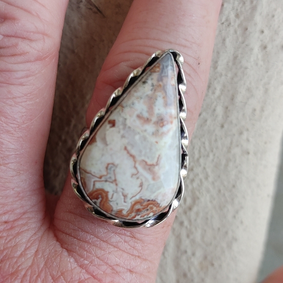 Scolecite Ring in 925 Sterling Silver Overlay (size 9) - Picture 7 of 13